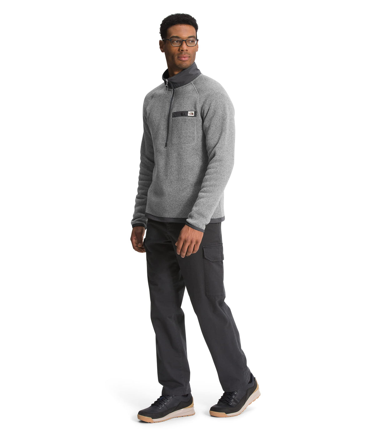 THE NORTH FACE Men's Gordon Lyons ¼ Zip Pullover, TNF Medium Grey Heather, X-Large