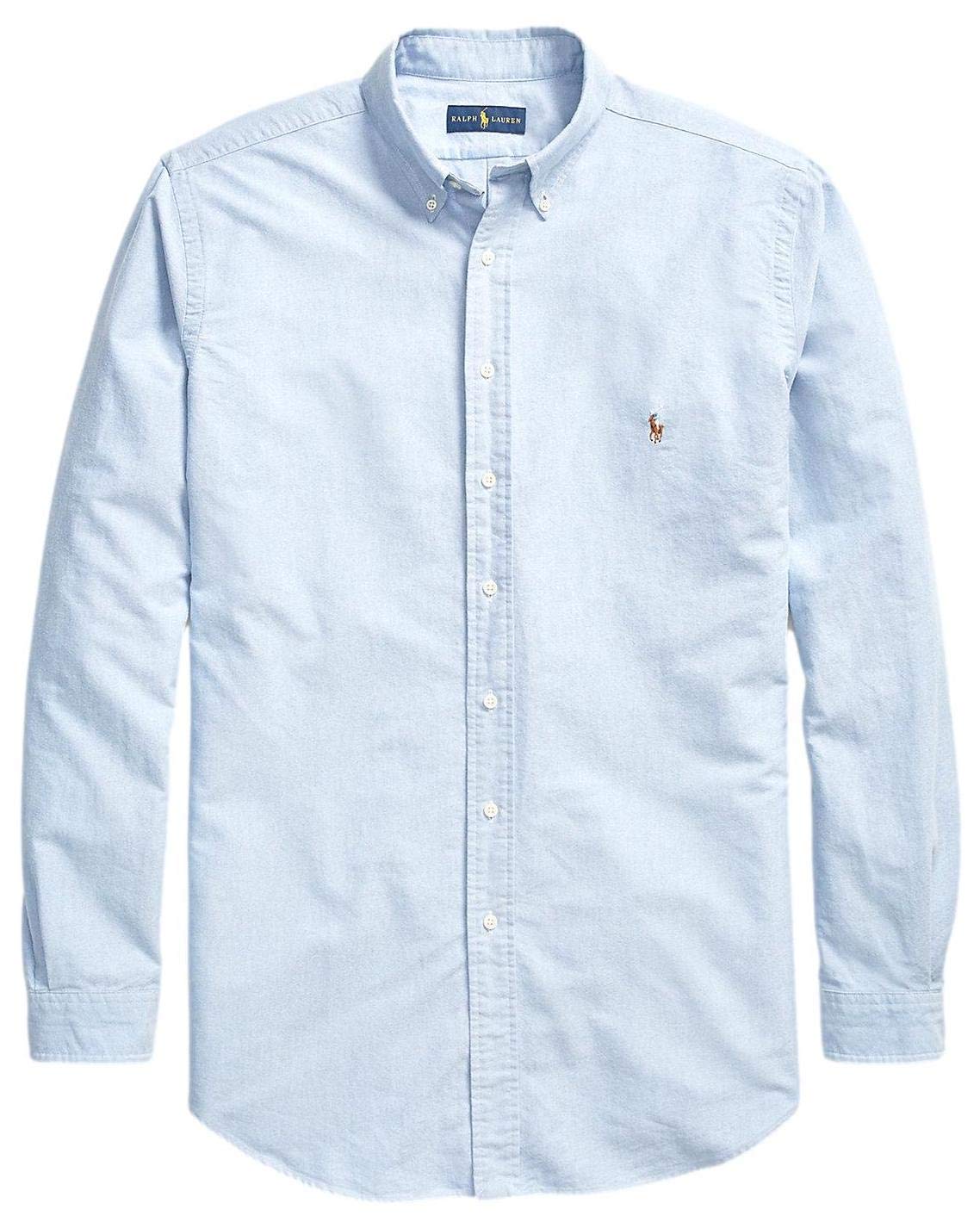 POLO RALPH LAUREN Men's Big and Tall Long Sleeves Classic Fit Oxford Buttondown Shirt (1X Big, BSR Blue)