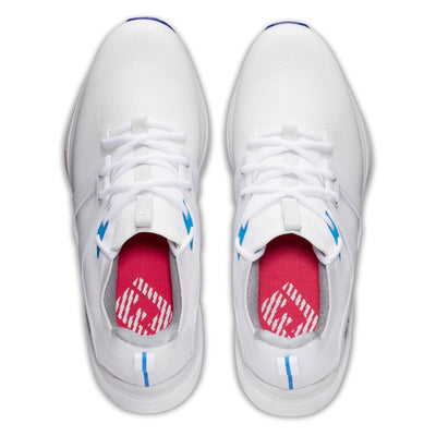 FootJoy Men's Hyperflex Previous Season Style Golf Shoe, White/Blue, 8 Wide