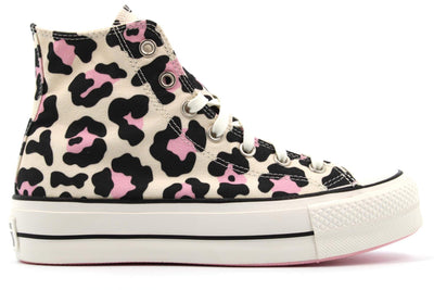 Converse Women's Lift Canvas High Top Platform Sneakers, Leopard Print, 11 US
