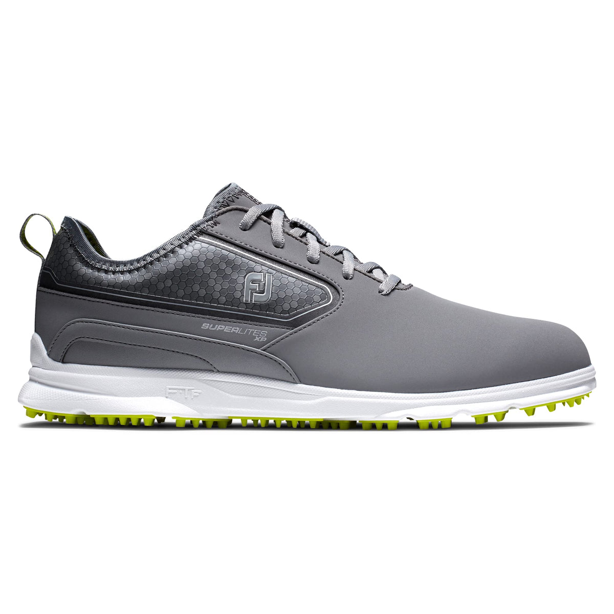 FootJoy Men's Superlites XP Golf Shoe, Grey/Lime, 11