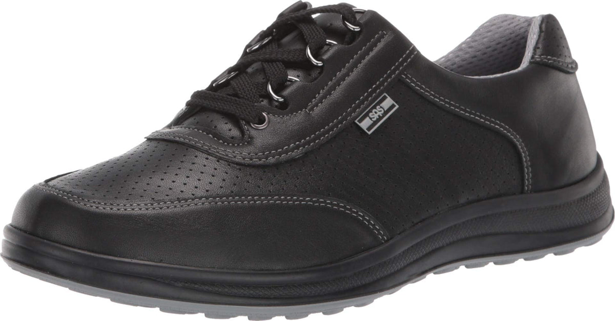 SAS Sporty Lux Lace Up Comfort Sneaker Black Perf 8.5 N - Narrow (AA)