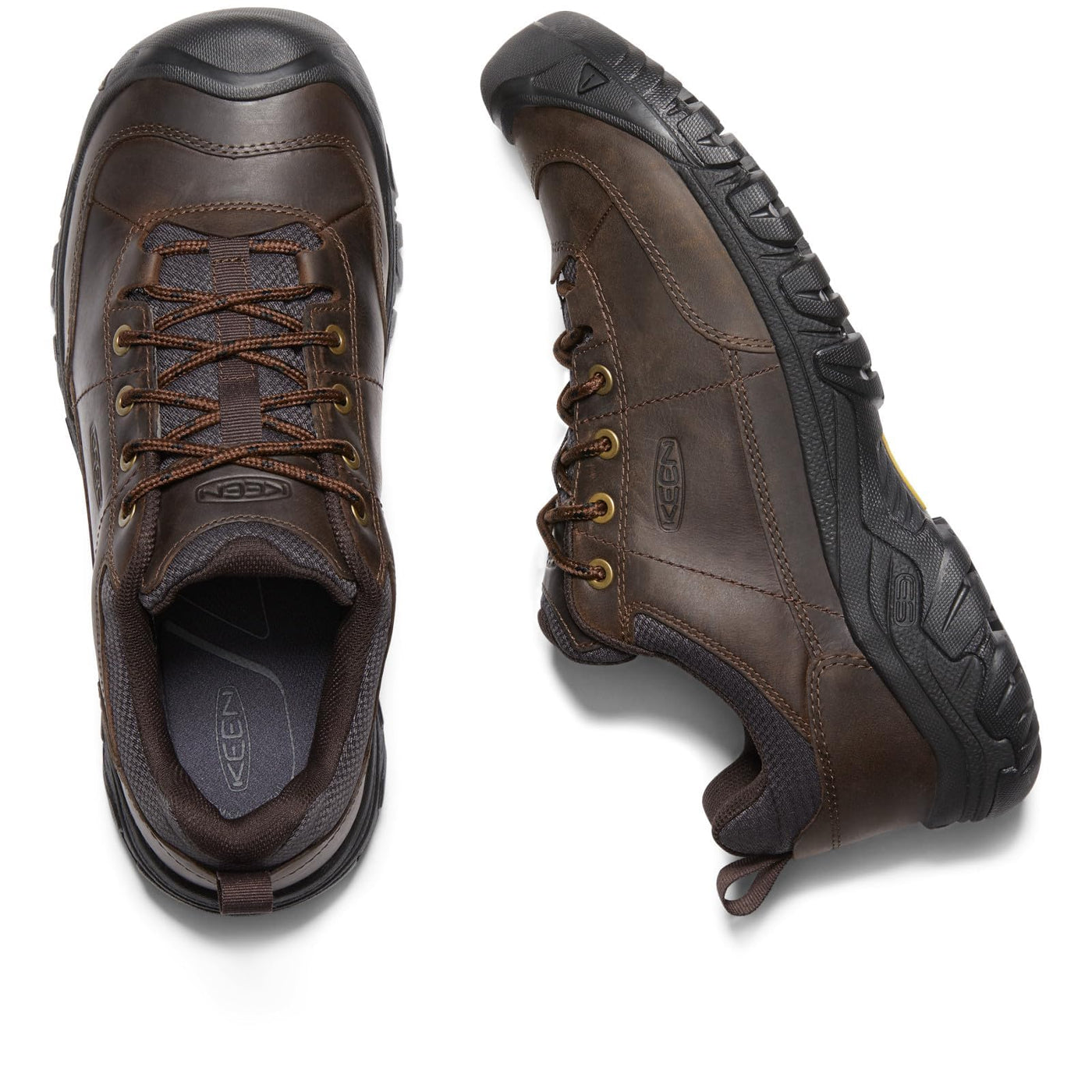 KEEN Men's Targhee 3 Oxford Casual Hiking Shoes, Dark Earth/Mulch, 12 Wide