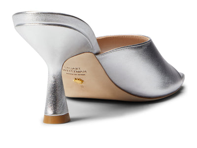 Stuart Weitzman Womens Tia 75 Sandal Silver 9 B