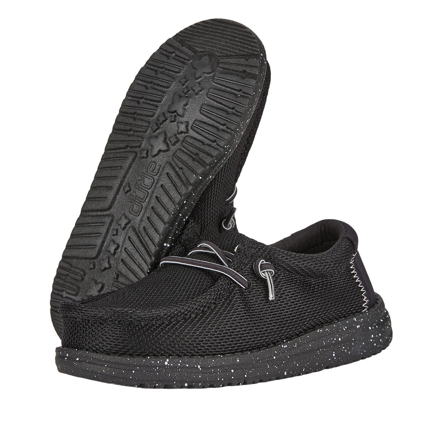 Hey Dude Boy's Wally Heathered Mesh Black Size 6 | Toddler's Shoes | Toddler Slip-on Loafers | Comfortable & Light-Weight