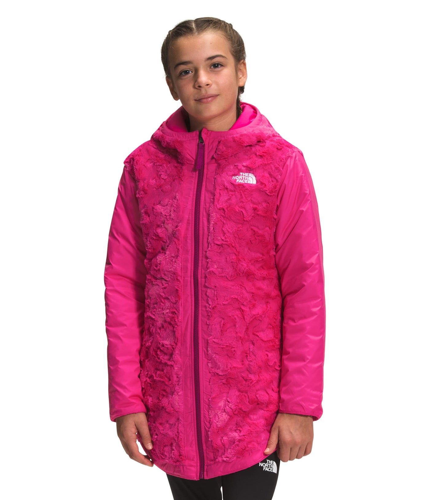 THE NORTH FACE Girls' Reversible Mossbud Swirl Parka, Cabaret Pink, XX-Small