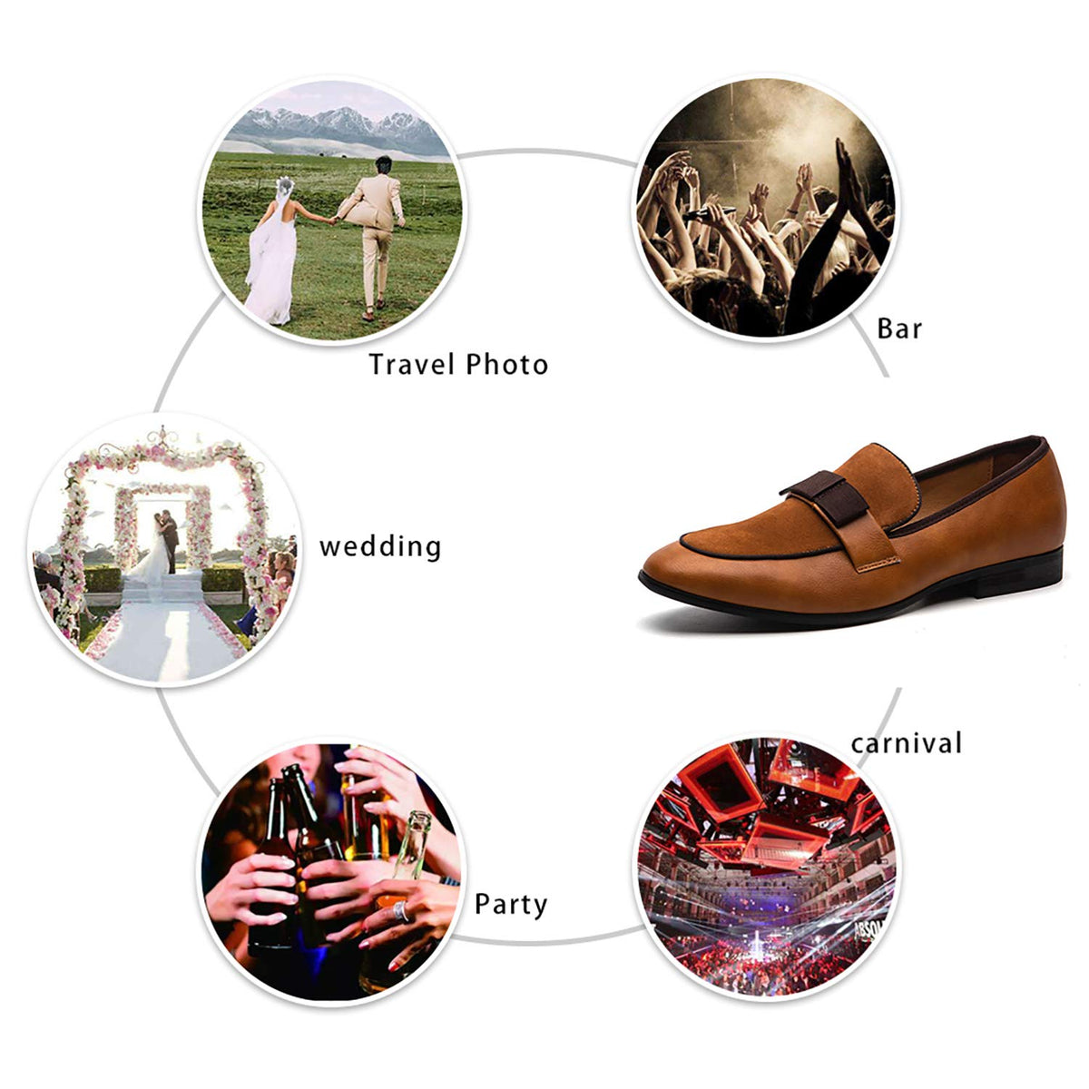 JITAI Men's Lindford Moc Toe Bit Slip-on Penny Loafer Party Shoes, Brown/02, 12 US