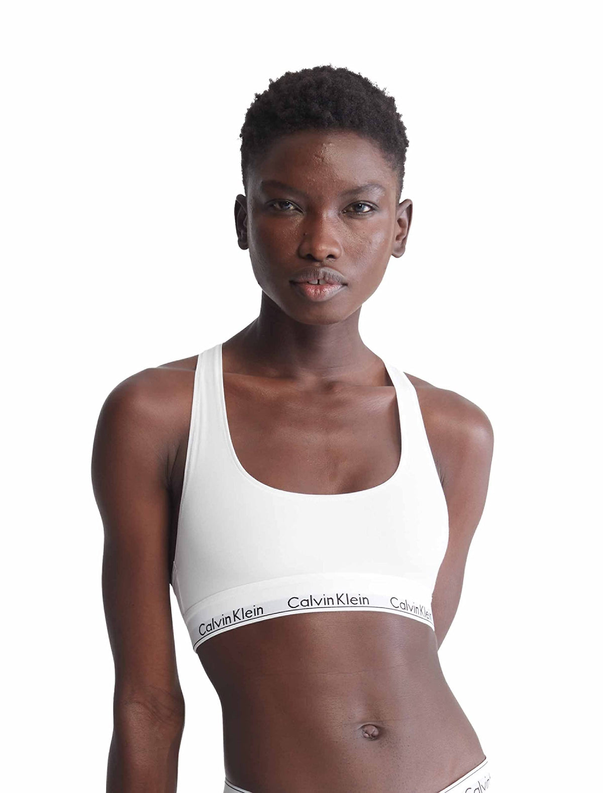 Calvin Klein Modern Cotton Unlined Wireless Bralette, White, Large