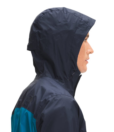 THE NORTH FACE Men’s Venture 2 Waterproof Hooded Rain Jacket (Standard and Big & Tall Size), Aviator Navy/Banff Blue, Large