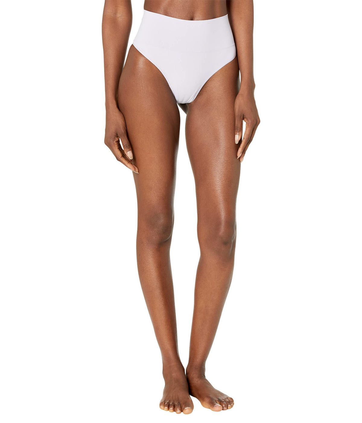 SPANX® Ecocare Everyday Shaping Seamless Thongs for Women – Breathable – Pull-on Style – Blended Fabric Shaping Thong Light Orchid LG - Regular One Size