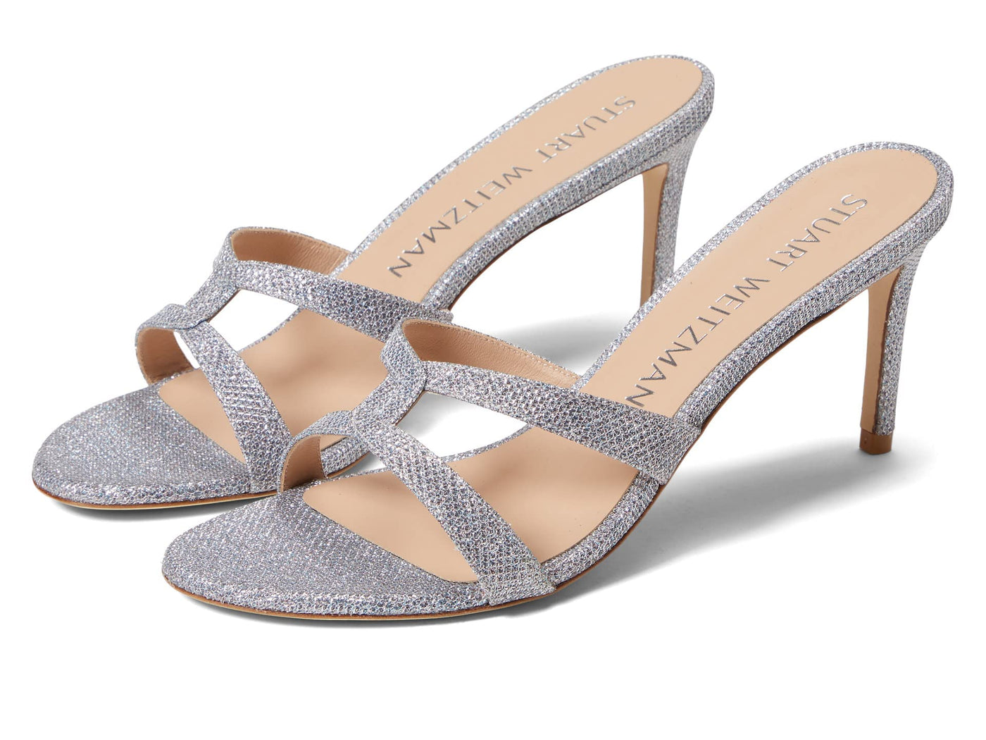 Stuart Weitzman Soiree Sleek 75 Sandal Silver 7 B