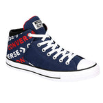 Converse Mens Unisex Chuck Taylor All Star Street Wordmark High Top Sneaker (Navy/Enamel Red/White, Numeric_11)