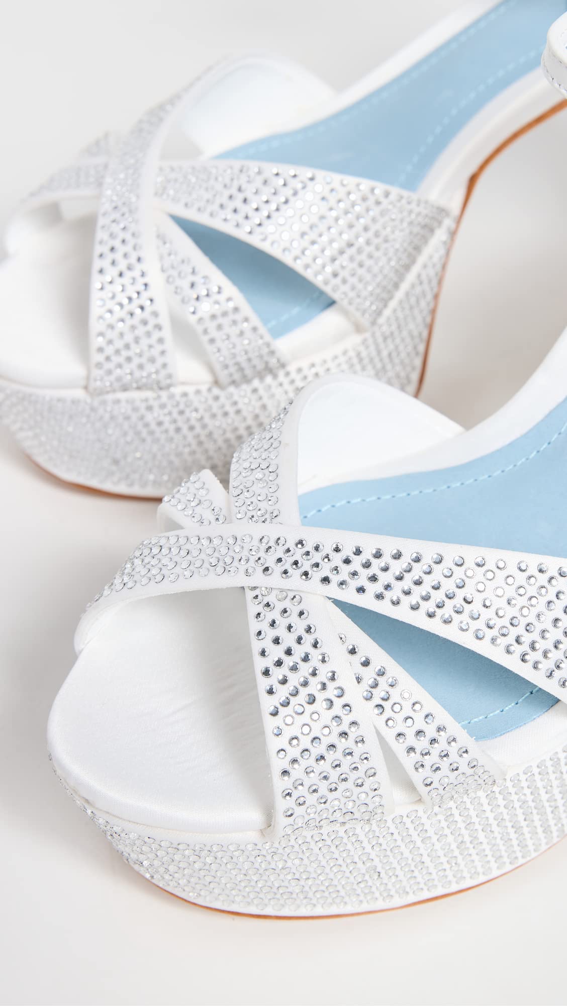 SCHUTZ Women's Keefa Crystal Sandals, White, 7.5 Medium US