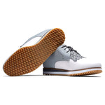 FootJoy Women's Sport Retro Previous Season Style Golf Shoe, White/Grey/Leopard, 9.5