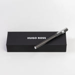 BOSS Rollerball Pen Gear Pinstripe Black/Chrome | Black Ink | Gift Box