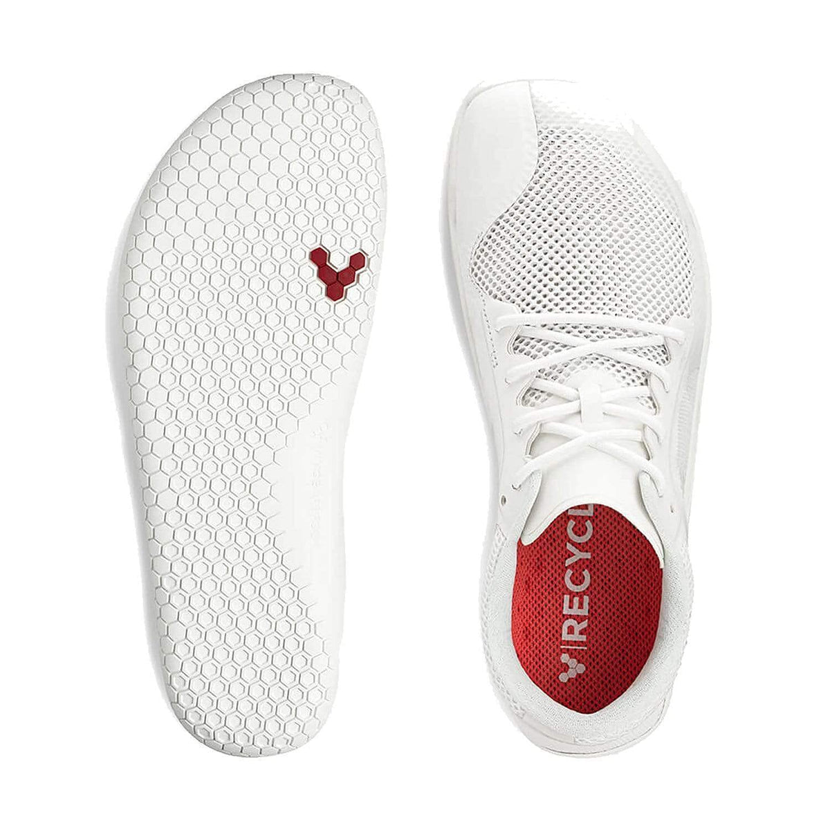Vivobarefoot Primus Lite, Mens Vegan Light Movement Breathable Shoe with Barefoot Sole White