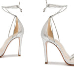 SCHUTZ Womens Jayda Studded Leather Heels Silver 9 Medium (B,M)