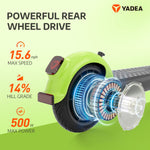 YADEA Electric Kick Scooter Adults KS3 Lite, Max Speed 15.6 MPH, 12 Miles Range, Adult Electric Scooter for Commuter, Green