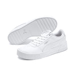PUMA Women's Carina Leather Sneaker 9.5 Puma White-puma White-puma Silver