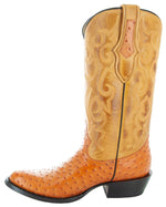Soto Boots Men's Ostrich Print Cowboy Boots H7002 (Mantequilla, 11)