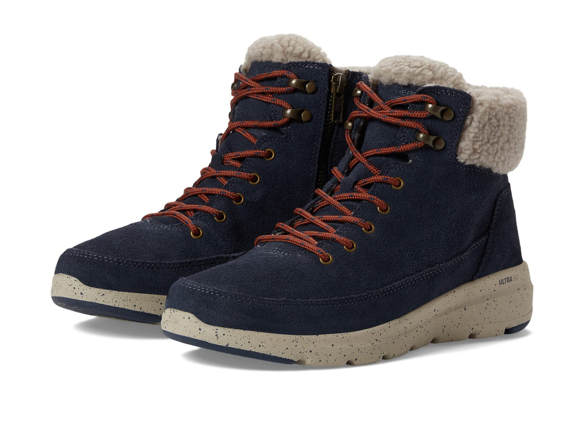 Skechers Women's Glacial Ultra-Woodsy Fashion Boot, Navy, 9.5