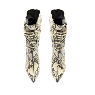 SCHUTZ Women's Ashlee Boots, Snake Secc/Natural, Print, 6.5 Medium US