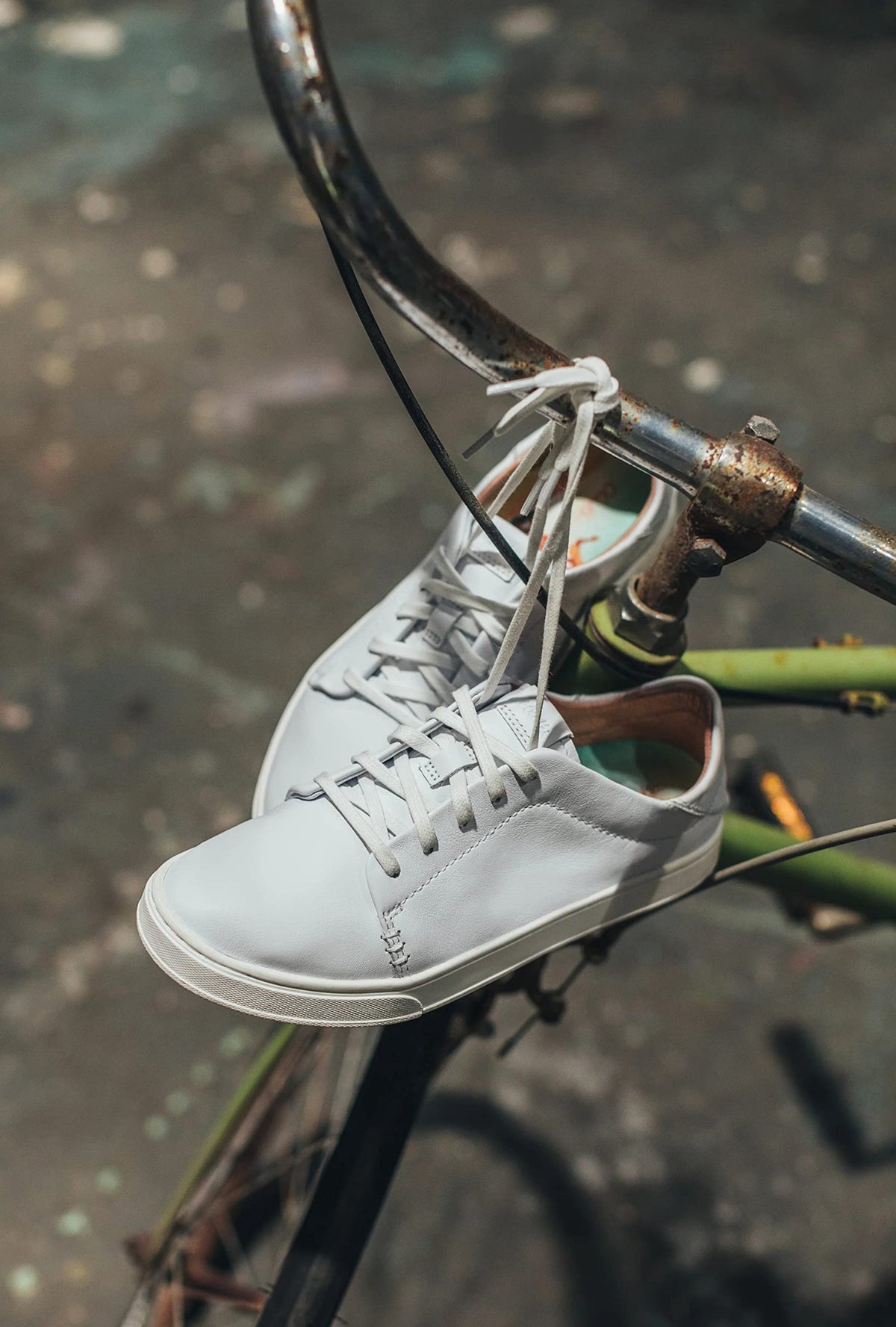 OLUKAI Pehuea Li 'ILI Women's Leather Sneaker, Casual Everyday Shoes with Drop-in Heel, Non-Marking Rubber Outsole, All-Day Comfort Fit 7 Mist Grey/Mist Grey