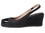Cole Haan Cloudfeel Espadrille Wedge Slingback 80 mm Black Linen 9.5 B (M)