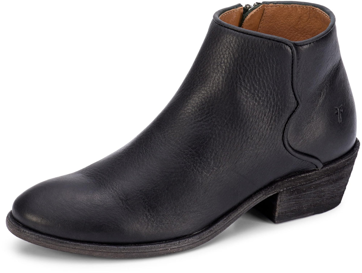 Frye Carson Piping Booties for Women Made from Soft Full-Grain Leather with Signature Western-Inspired Piping Detail and Supple Leather Lining – 4” Shaft Height, Black - Pallio - 9M