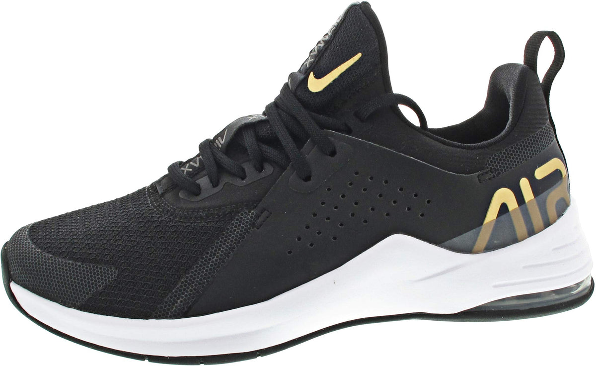 Nike Women's Air Max Bella Tr 3 Sneaker, Black/Metallic Gold-flat Pewter-white, 7