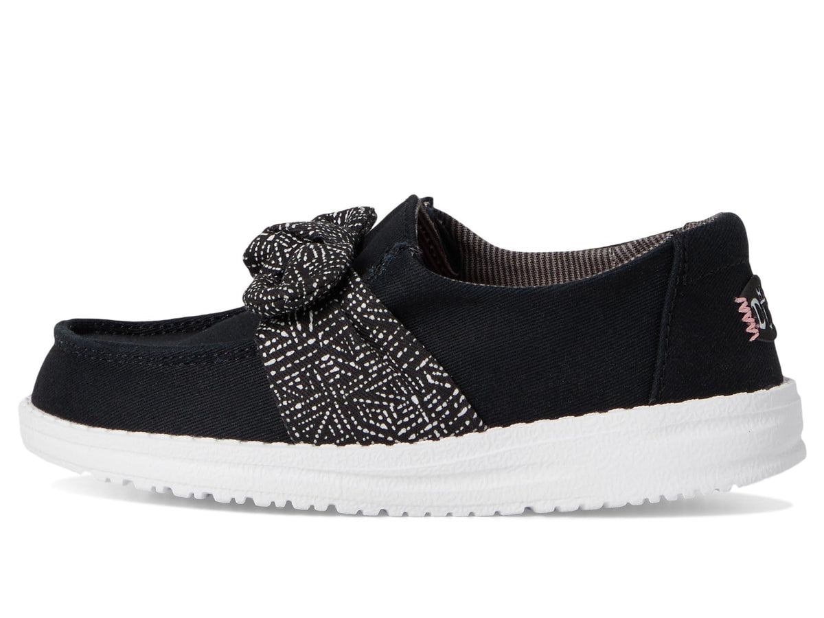 HEYDUDE Girls Wendy Bow Essentials (Toddler) Black 6 Medium