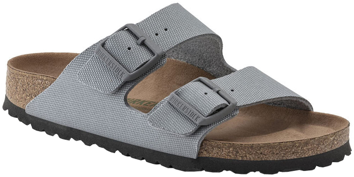 Birkenstock Unisex Arizona Vegan Sandal, Stone Coin Canvas, Size 38 EU (7-7.5 M US Women)