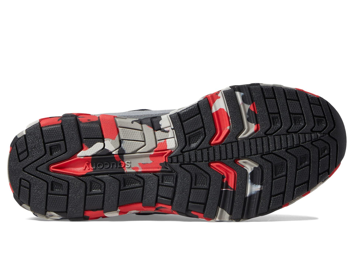 Saucony Wind Shield Alternative Closure 2.0 Running Shoe, Grey/RED, 2 Wide US Unisex Big_Kid