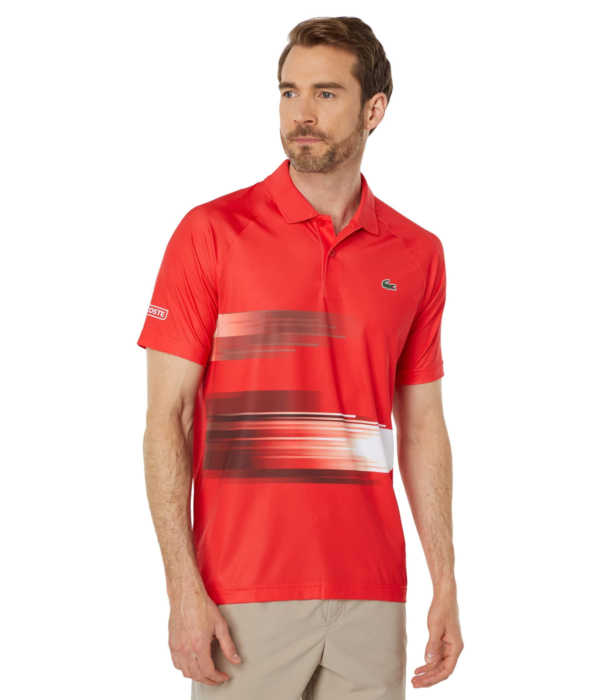 Lacoste Short Sleeve Graphic Ombre Fire Ball Fireman/White 8 (3XL)