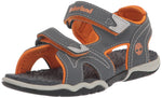 Timberland Adventure Seeker 2-Strap-BK-K Sandal, Medium Grey w/Orange, 34 US Unisex Little Kid