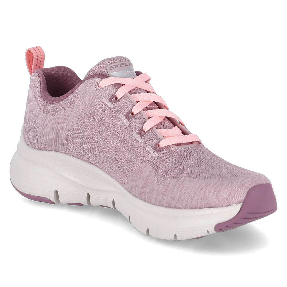 Skechers Womens Arch Fit-Comfy Wave Mesh Sports Lace-up Trainers - Mauve - 9