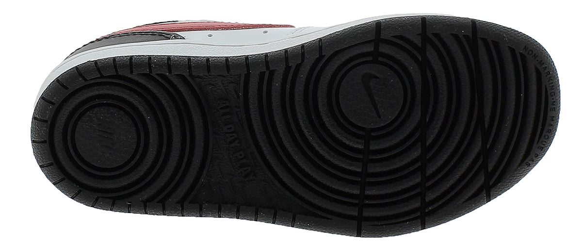 Nike Boy's Court Borough Low 2 (Little Kid) White/University Red/Black 12 Little Kid M