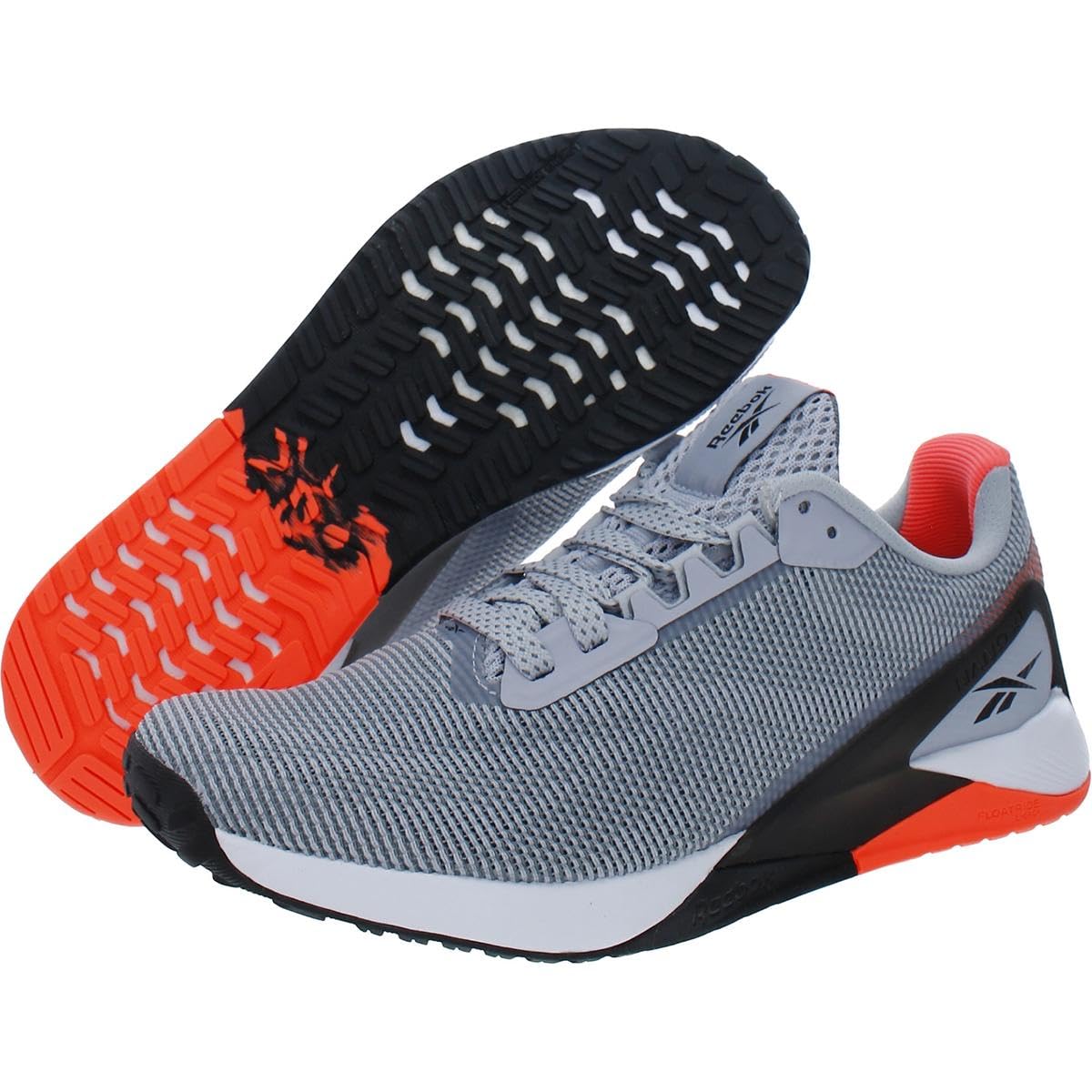 Reebok mens Nano X1 Cross Trainer, Cold Grey/Core Black/Orange Flare, 8 US