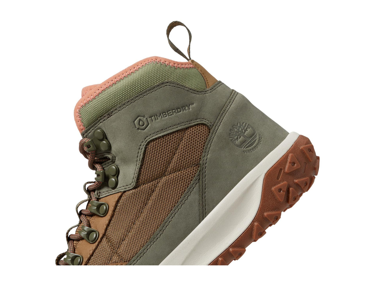 Timberland Women's Greenstride Motion 6 Mid Lace Up Waterproof Hiking Boot, Green, 9 Medium