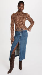 Free People Women's Hello There Top X-Small Leopard Combo
