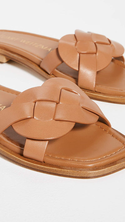 Stuart Weitzman Sierra Flat Sandal Tan 6.5 M