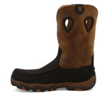 Twisted X Men's 11" Work Pull On Hiker Boot, Moc Toe Nano Toe with CellSole, Charcoal & Tan, 8.5 M