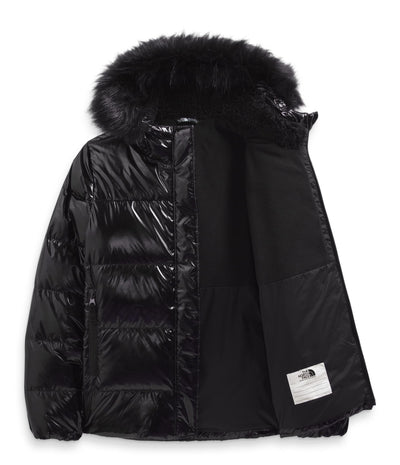 THE NORTH FACE Girls' Printed North Down Fleece-Lined Parka, TNF Black, Large