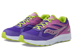 Saucony Cohesion 14 Lace to Toe Sneaker, Purple/Green, 1.5 US Unisex Big Kid
