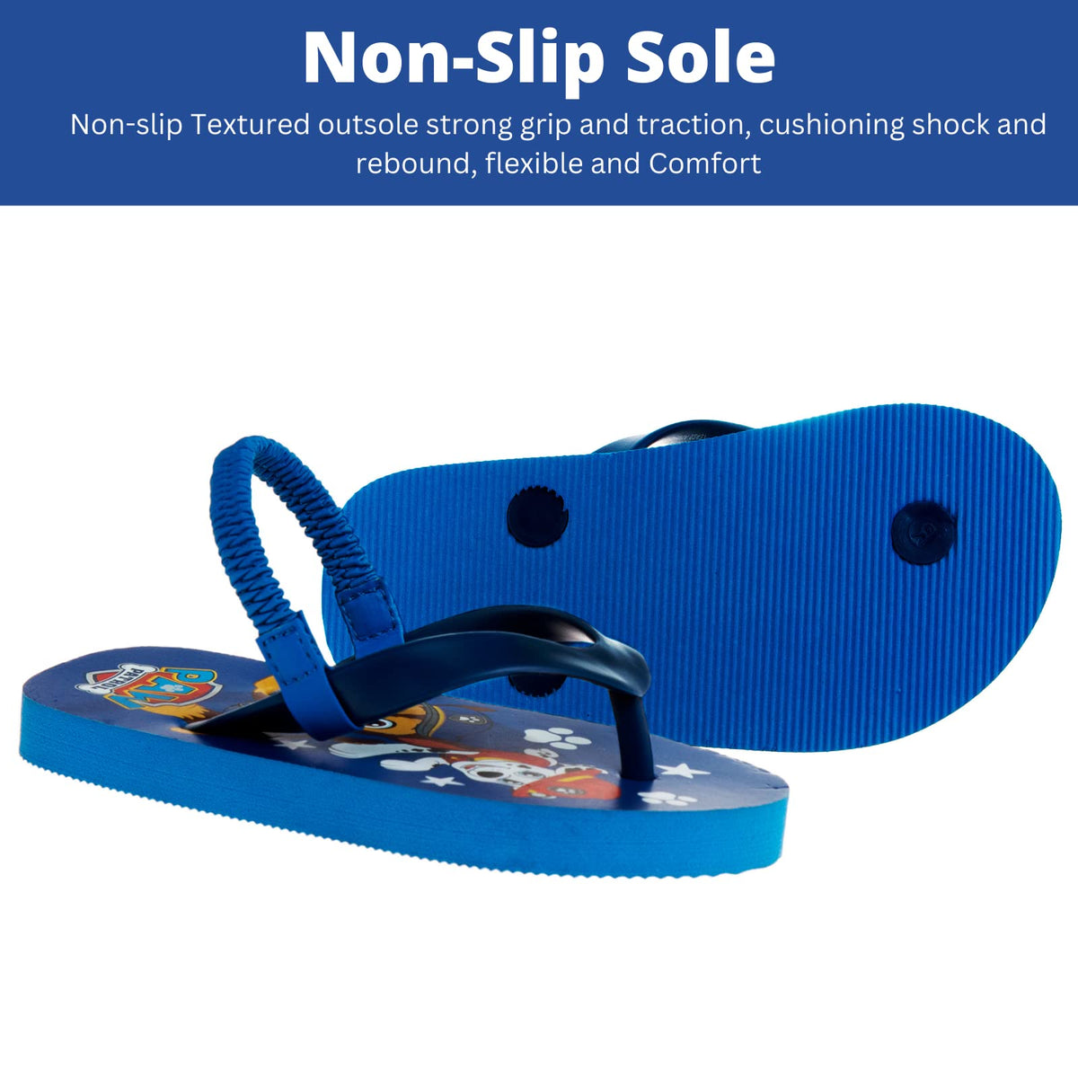 Nickelodeon Girls Boys character flip flops sandals kids water shoes - Paw Patrol Blues Clues Baby Shark - thong beach slides summer slip on quick dry toddler little kid 7-8 Toddler Navy Blue