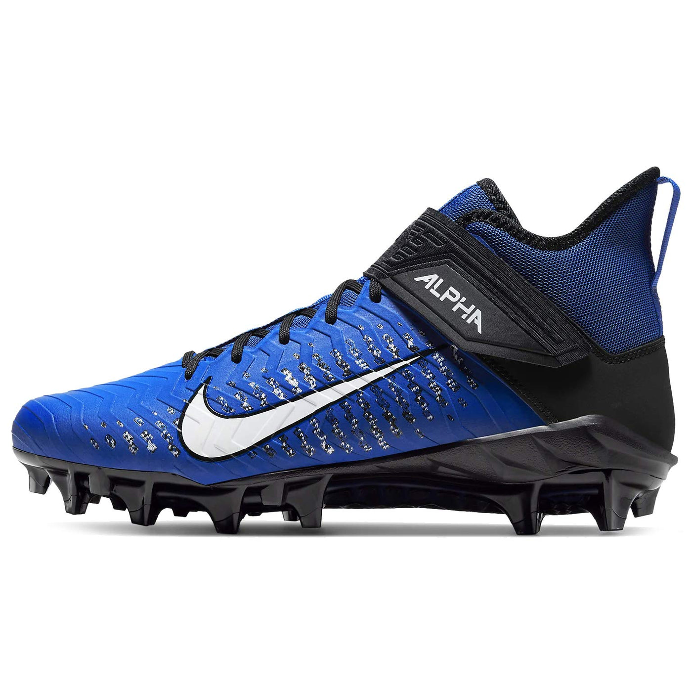 Nike Men's Alpha Menace Pro 2 Mid Football Cleats (Game Royal/White-Black, Numeric_9_Point_5)