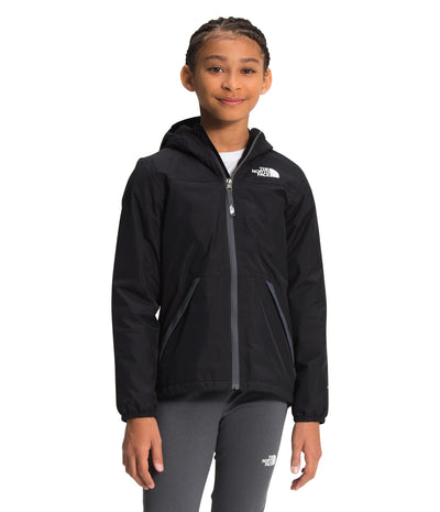 THE NORTH FACE Girls' Warm Storm Waterproof Rain Jacket, TNF Black, Large
