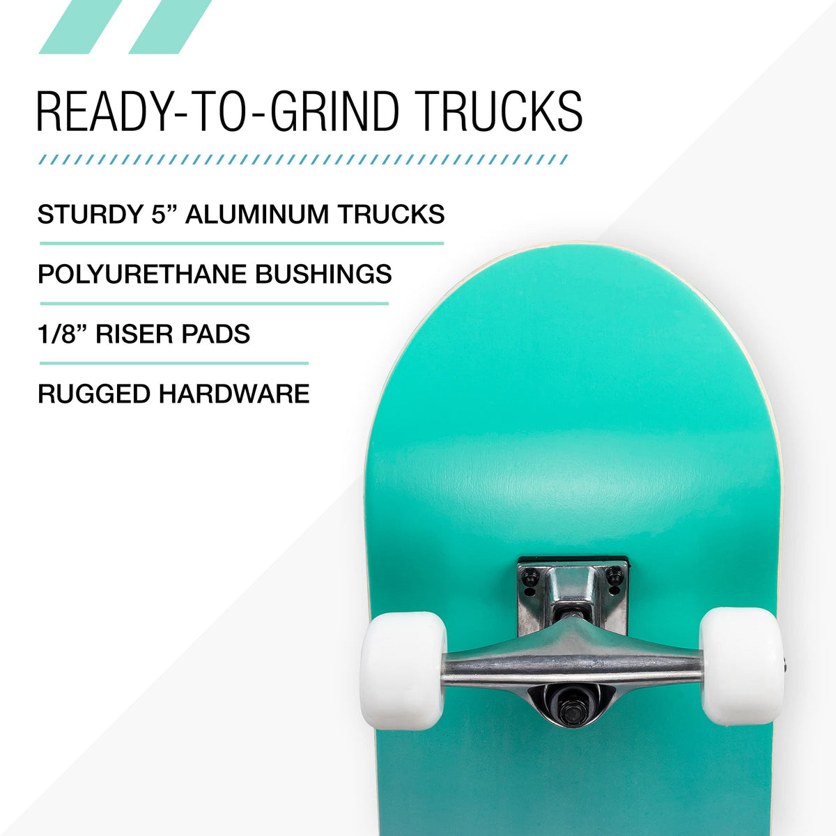 80Six Adult and Youth Skateboard with 54mm Urethane Wheels and Carbon Steel Bearings (Surf Green Teal-Fade, 31" x 8")