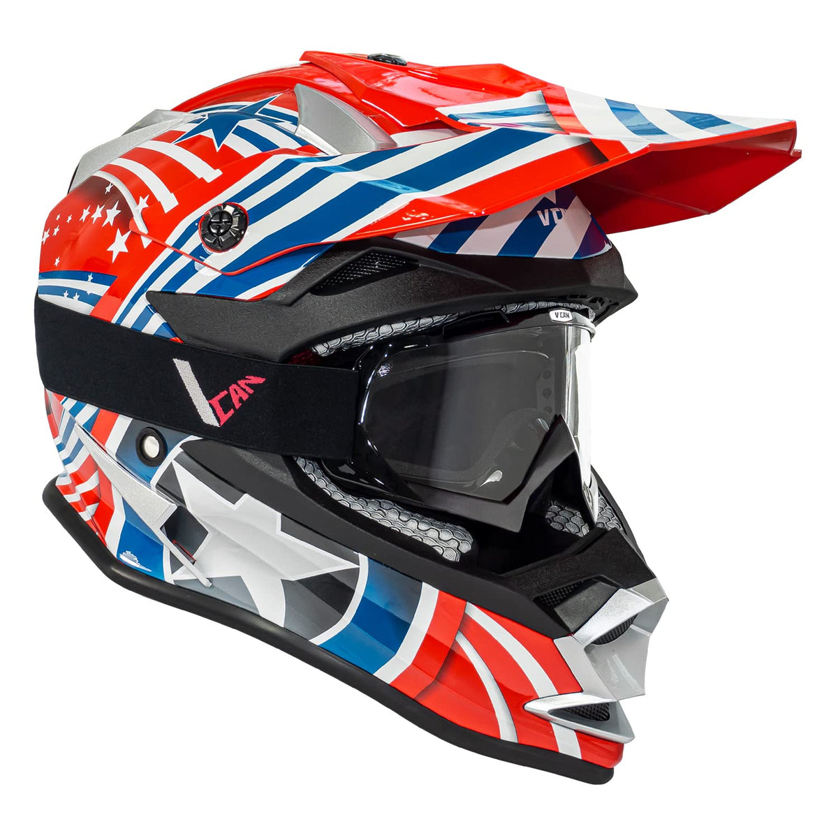 VCAN VX38 Adults ATV Motorcross Offroad Dirt Bike Motorcycle Downhill Helmet with Goggle DOT Approved