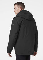 Helly-Hansen Mens Utility Waterproof Breathable Insulated Hooded Rain Jacket, 990 Black, Large